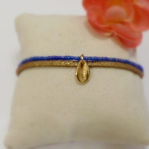 Bracelet coquillage or et bleu Les Crea de Marie